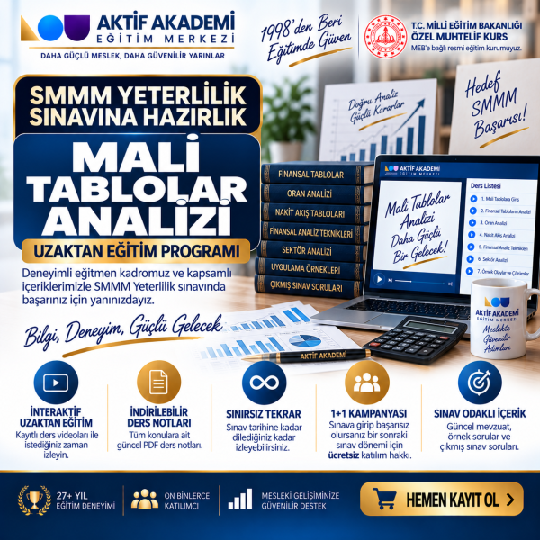 SMMM Yeterlilik Sınavı Mali Tablolar Analizi
