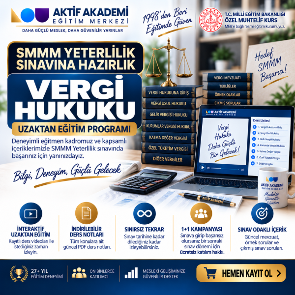 SMMM Yeterlilik Sınavı  Vergi Hukuku