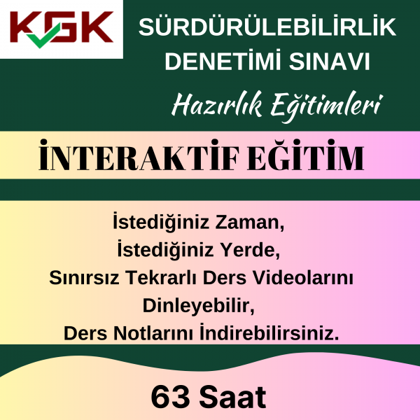 KGK Sürdürülebilirlik Denetçiliği Sınavı Hazırlık Eğitimleri İnteraktif