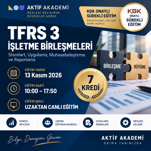 3-TFRS 3: İŞLETME BİRLEŞMELERİ STANDARTI KAPSAMINDA ŞİRKETLERDE BİRLEŞME VE BÖLÜNME İŞLEMLERİ (7 Kredi)