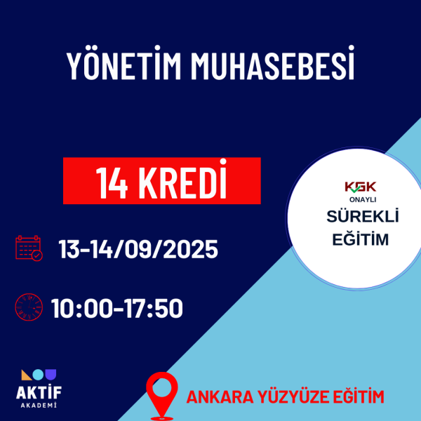 1-Yönetim Muhasebesi 14 Kredi