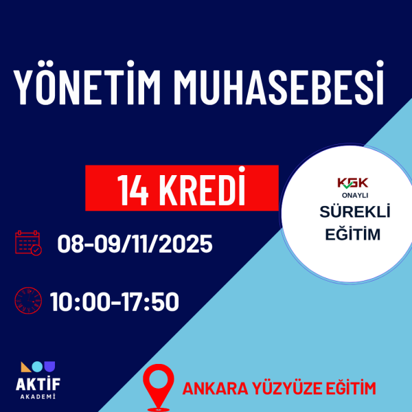 1-Yönetim Muhasebesi 14 Kredi