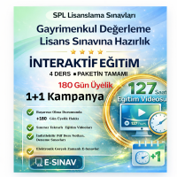 1-Uzaktan Eğitim Gayrimenkul Değerleme Lisans Sınavı Paketin Tamamı